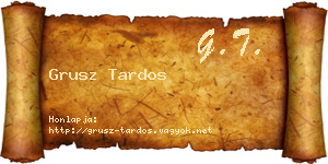Grusz Tardos névjegykártya